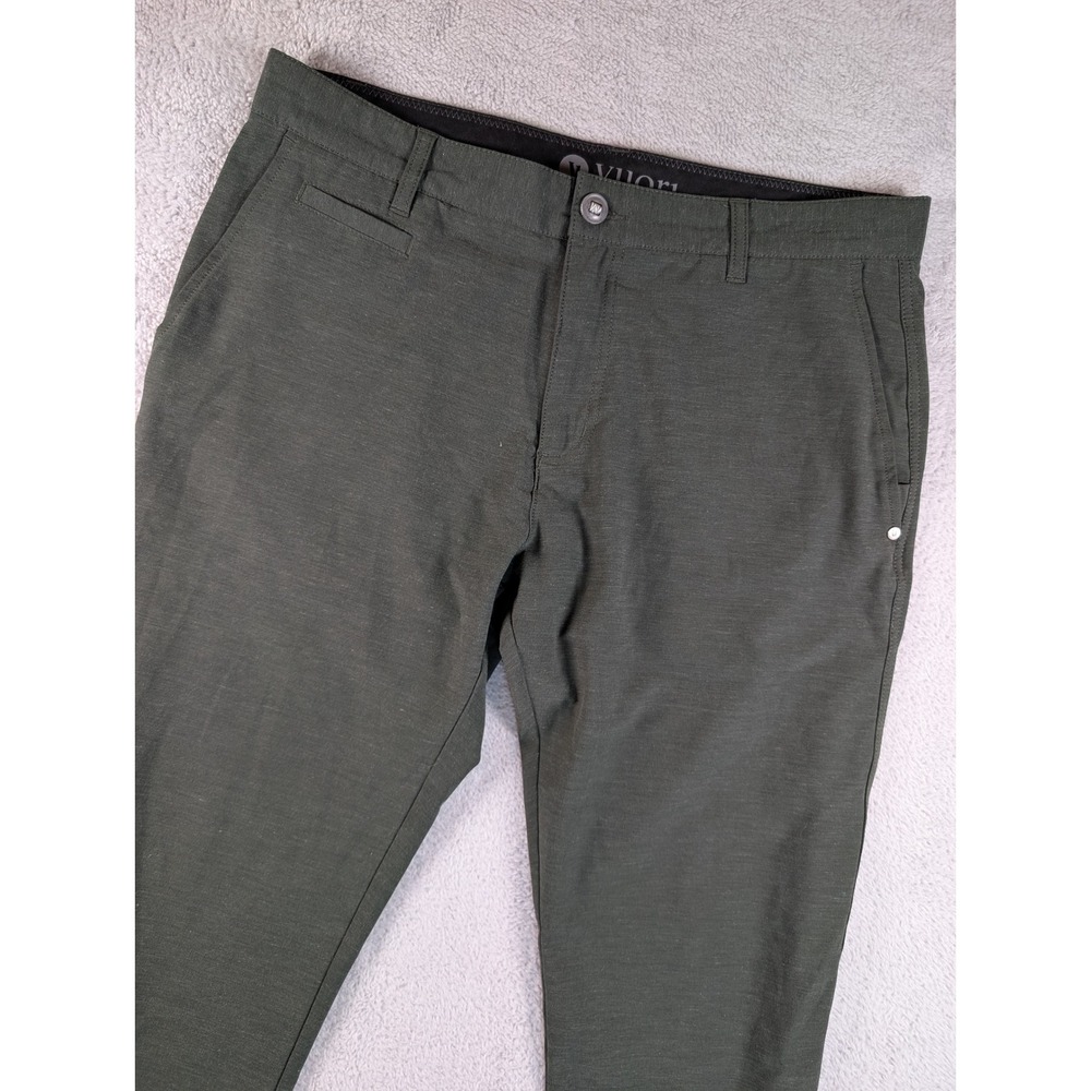 Vuori Meta Pants Mens 34 Dark Forest Green Heather Performance Chino Trousers